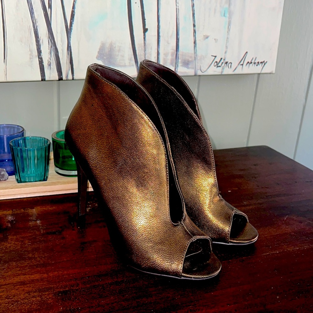 Fergie Metallic Peep Toe Pumps